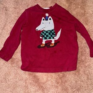 Hanna Andersson Red Long Sleeve Shirt with Fox Design